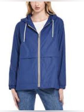 Weatherproof Vintage Women's Hooded Rain Slicker Navy